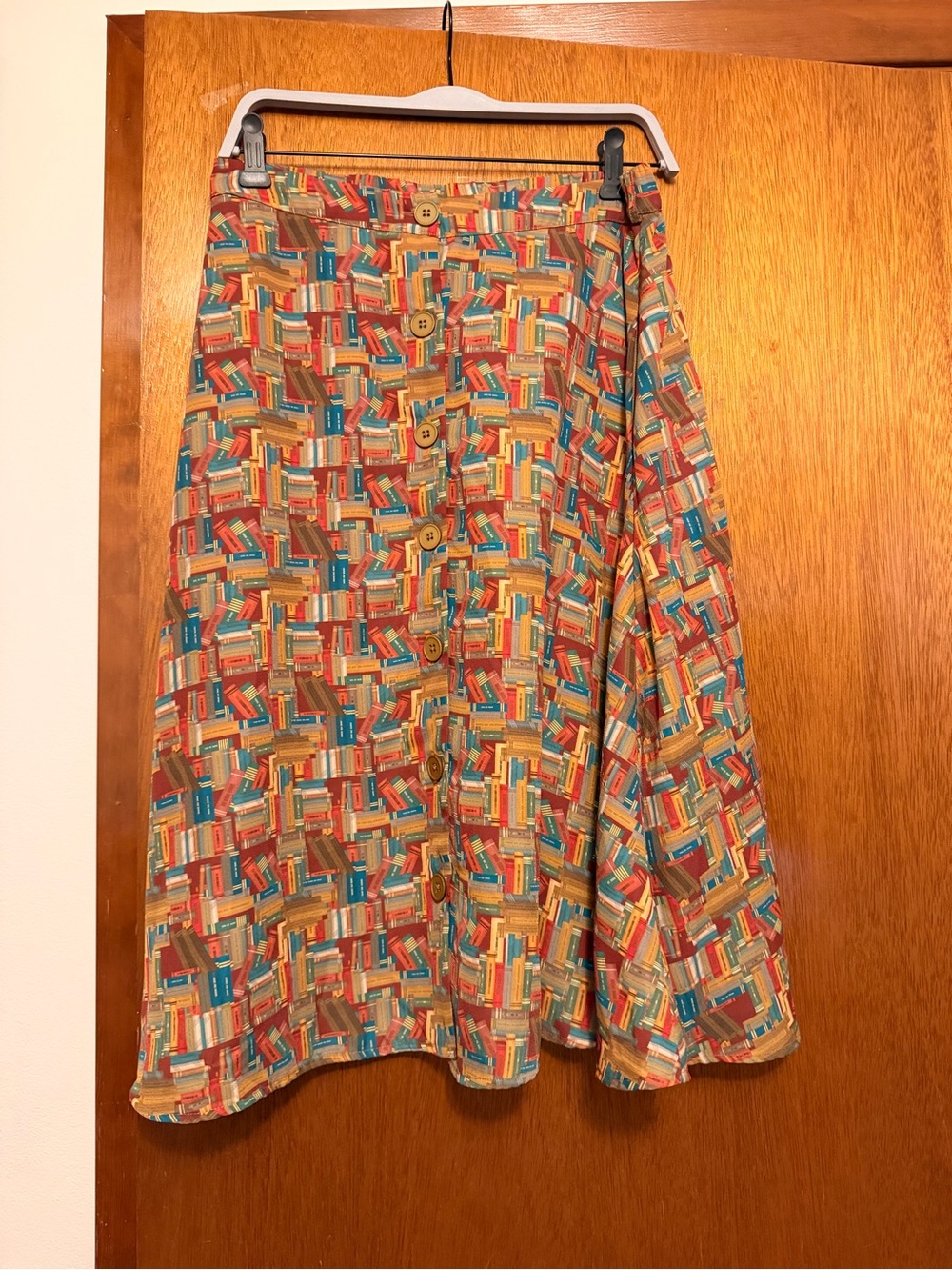 ModCloth book pattern midi skirt